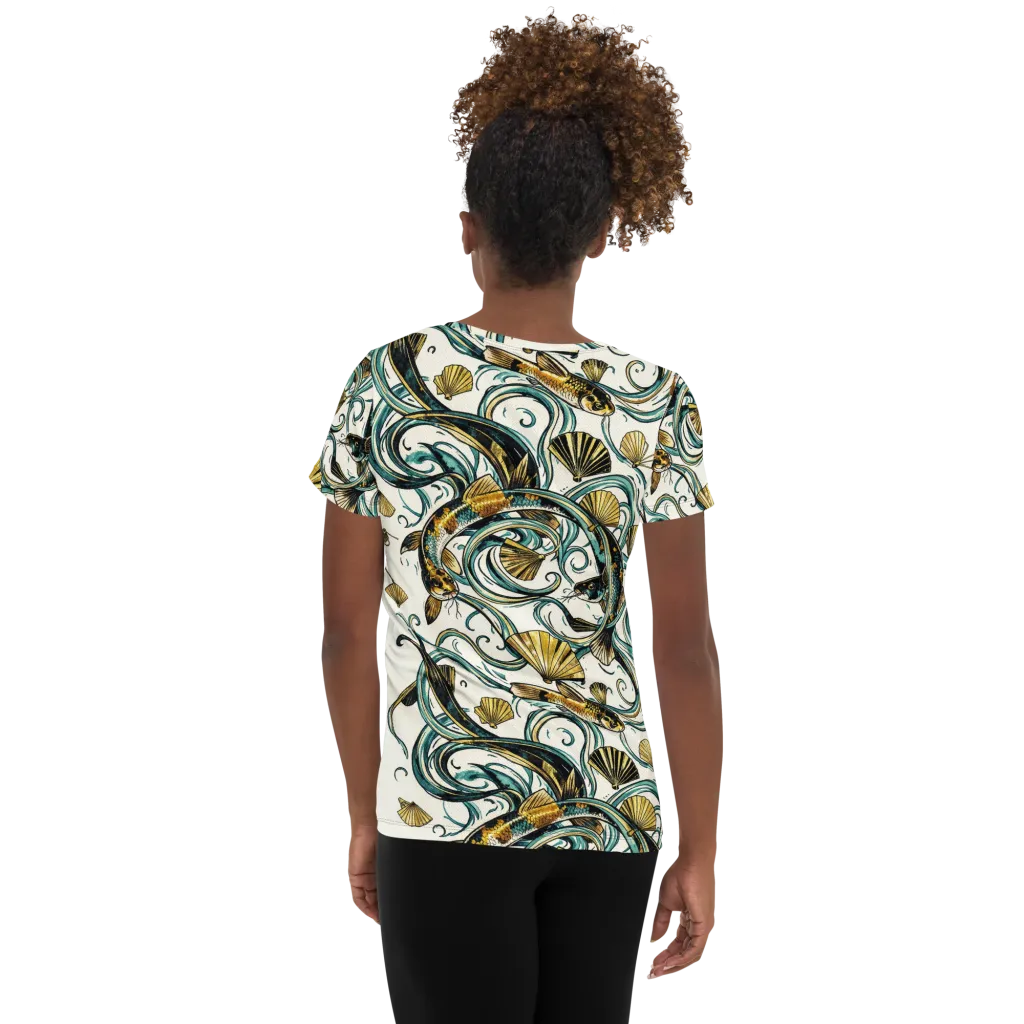 Gilded Eddies on Women's Athletic T-Shirt — Back