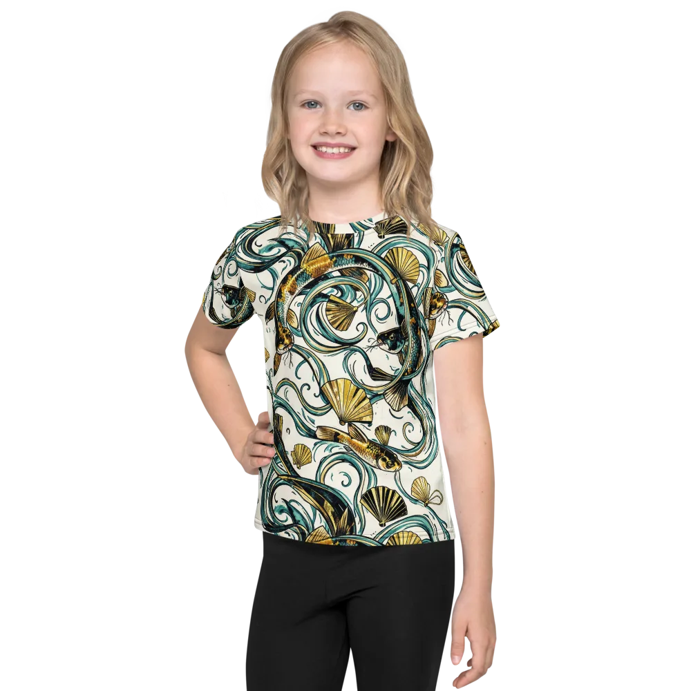 Gilded Eddies on Kids Crew Neck T-Shirt — Front