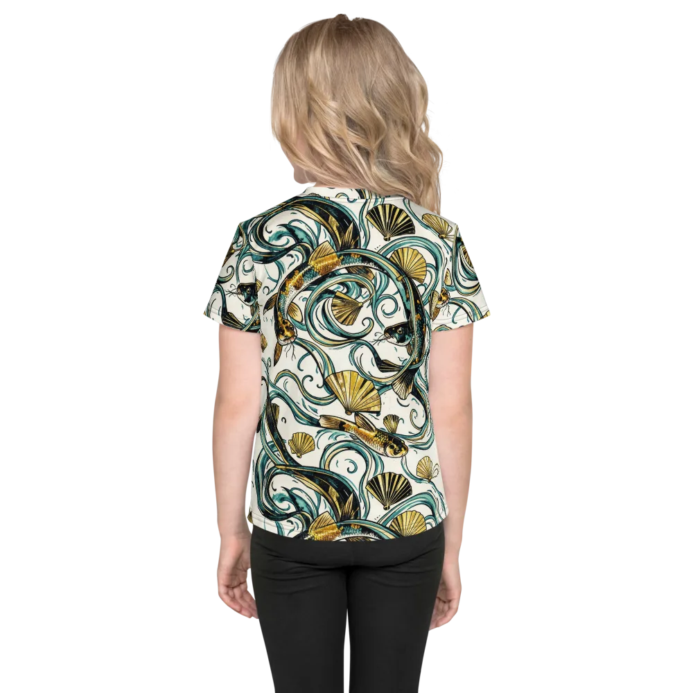Gilded Eddies on Kids Crew Neck T-Shirt — Back