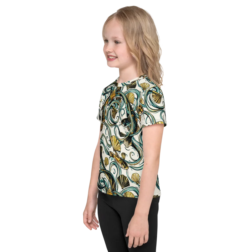 Gilded Eddies on Kids Crew Neck T-Shirt — Left