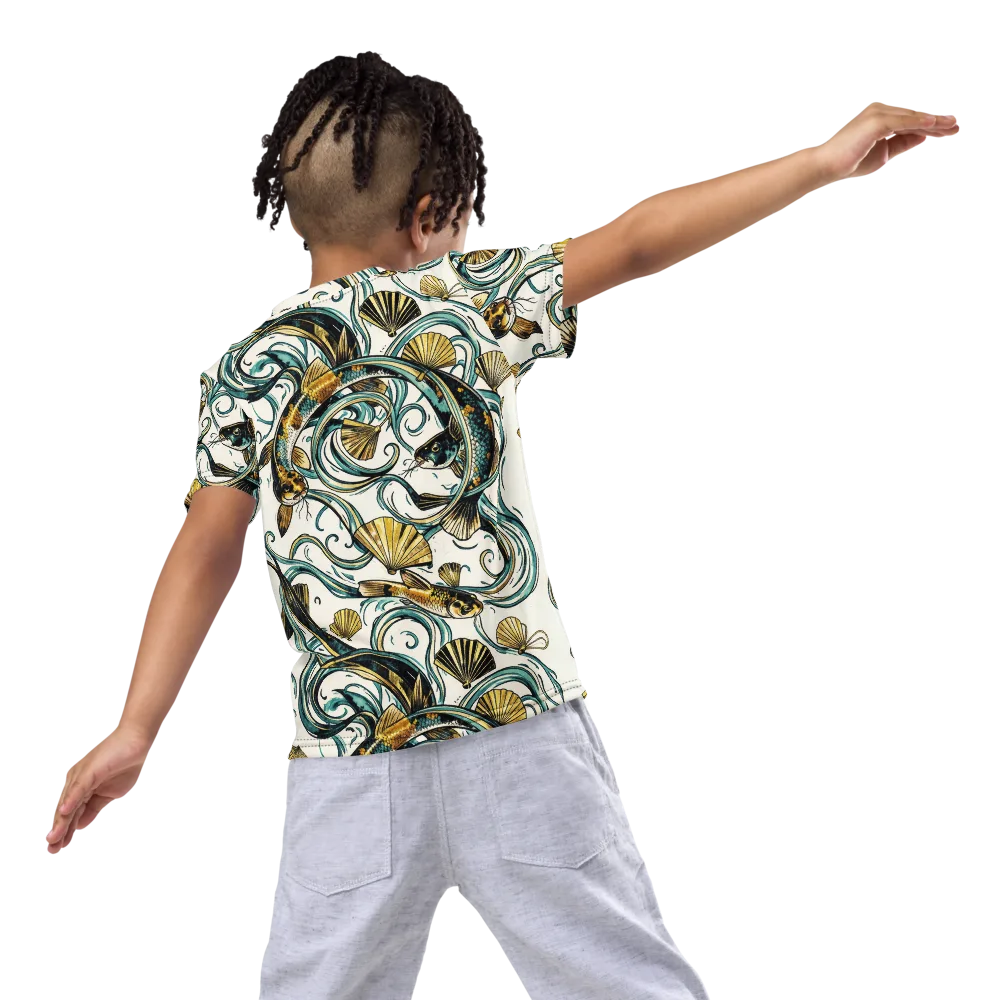 Gilded Eddies on Kids Crew Neck T-Shirt — Back
