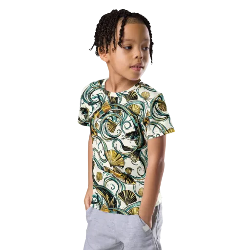 Gilded Eddies on a Kids Crew Neck T-Shirt