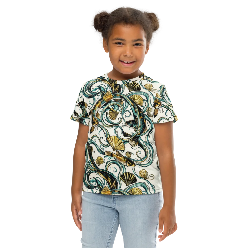 Gilded Eddies on Kids Crew Neck T-Shirt — Front