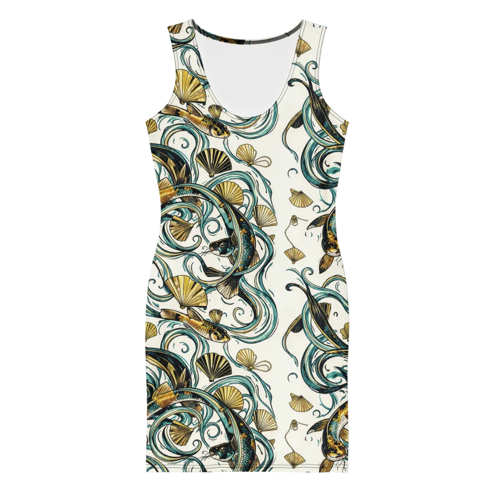 Gilded Eddies on Bodycon Dress — Front
