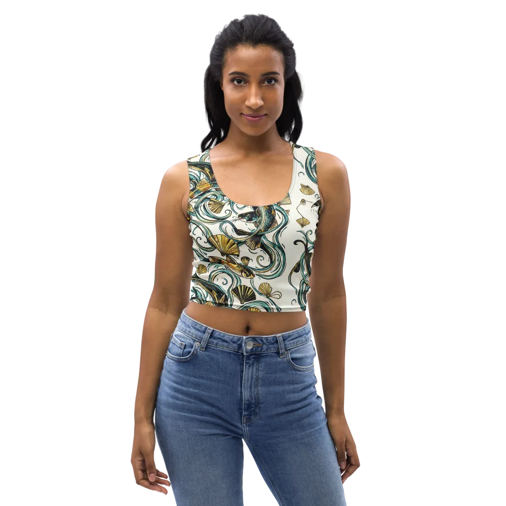 Gilded Eddies on Crop Top — Front