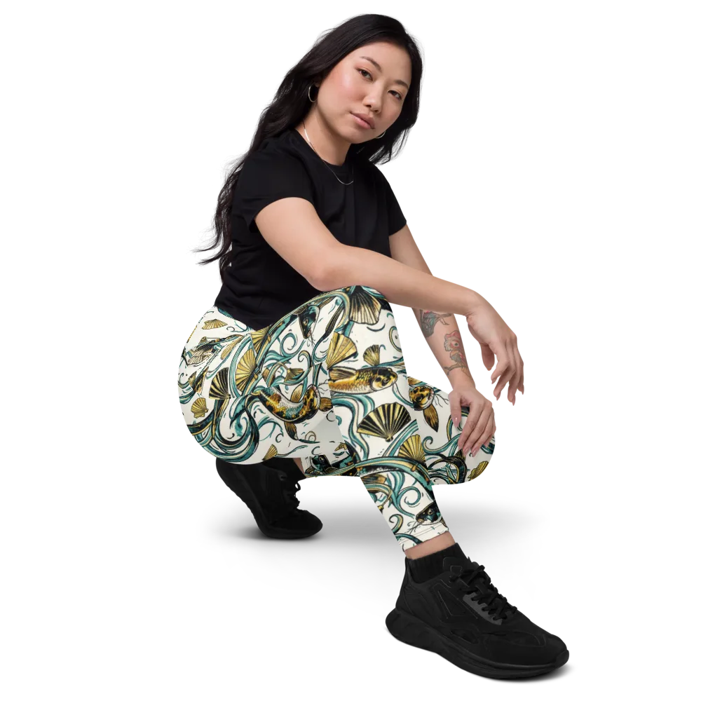 Gilded Eddies on Leggings with Pockets — Right Front