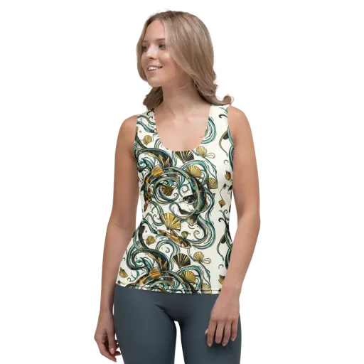 Gilded Eddies on a Women's Tank Top