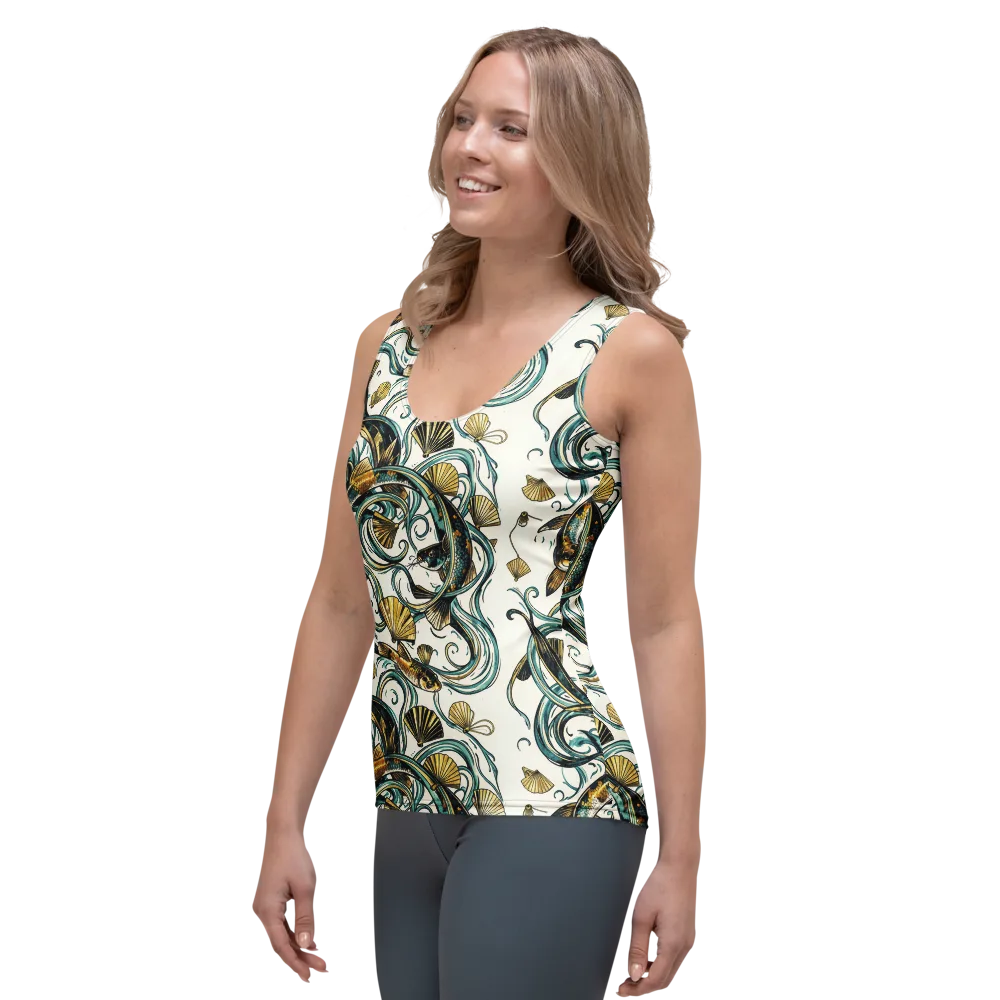 Gilded Eddies on Women's Tank Top — Left Front