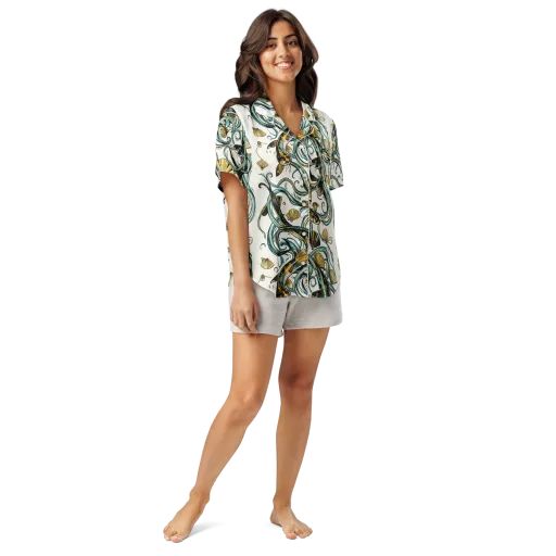 Gilded Eddies on a Women's Short Sleeve Pajama Top