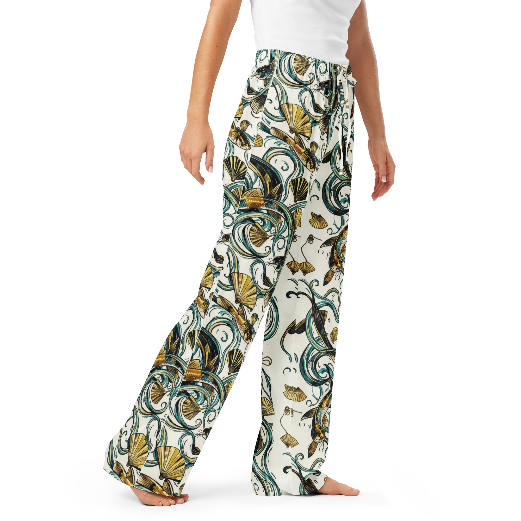 Gilded Eddies on Women's Pajama Pants — Right Front