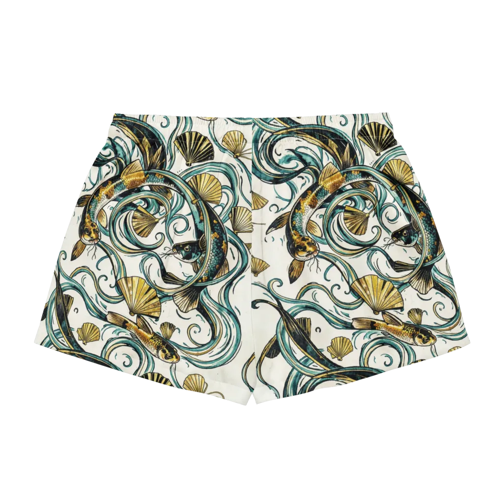 Gilded Eddies on Women's Pajama Shorts — Back