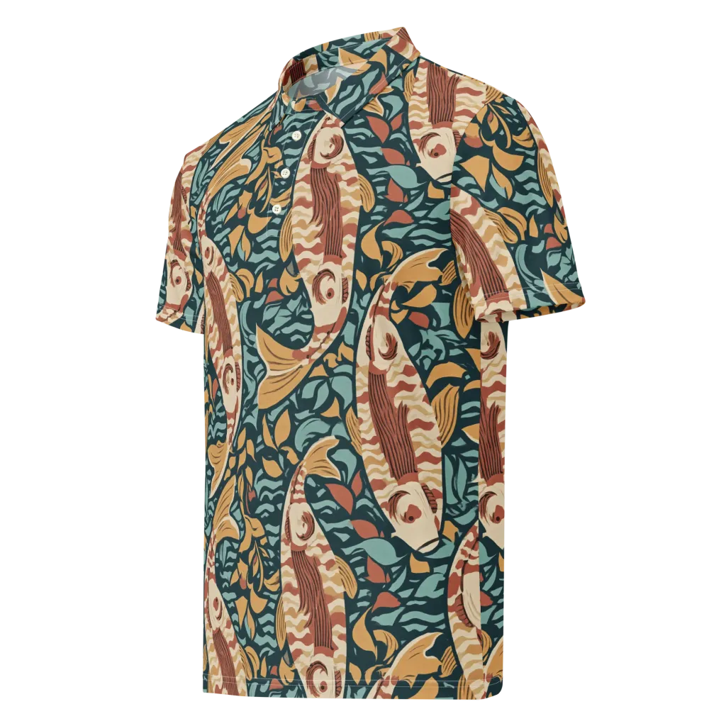 Koi After Midnight on Men's Slim Fit Polo Shirt — Left Front