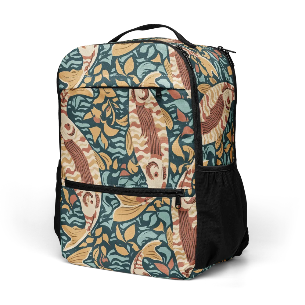 Koi After Midnight on Utility Backpack — Left Front