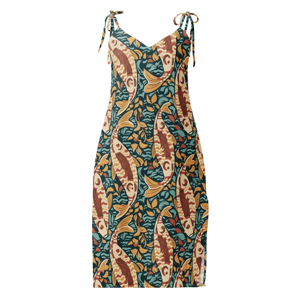 Koi After Midnight on Slip Dress — Front
