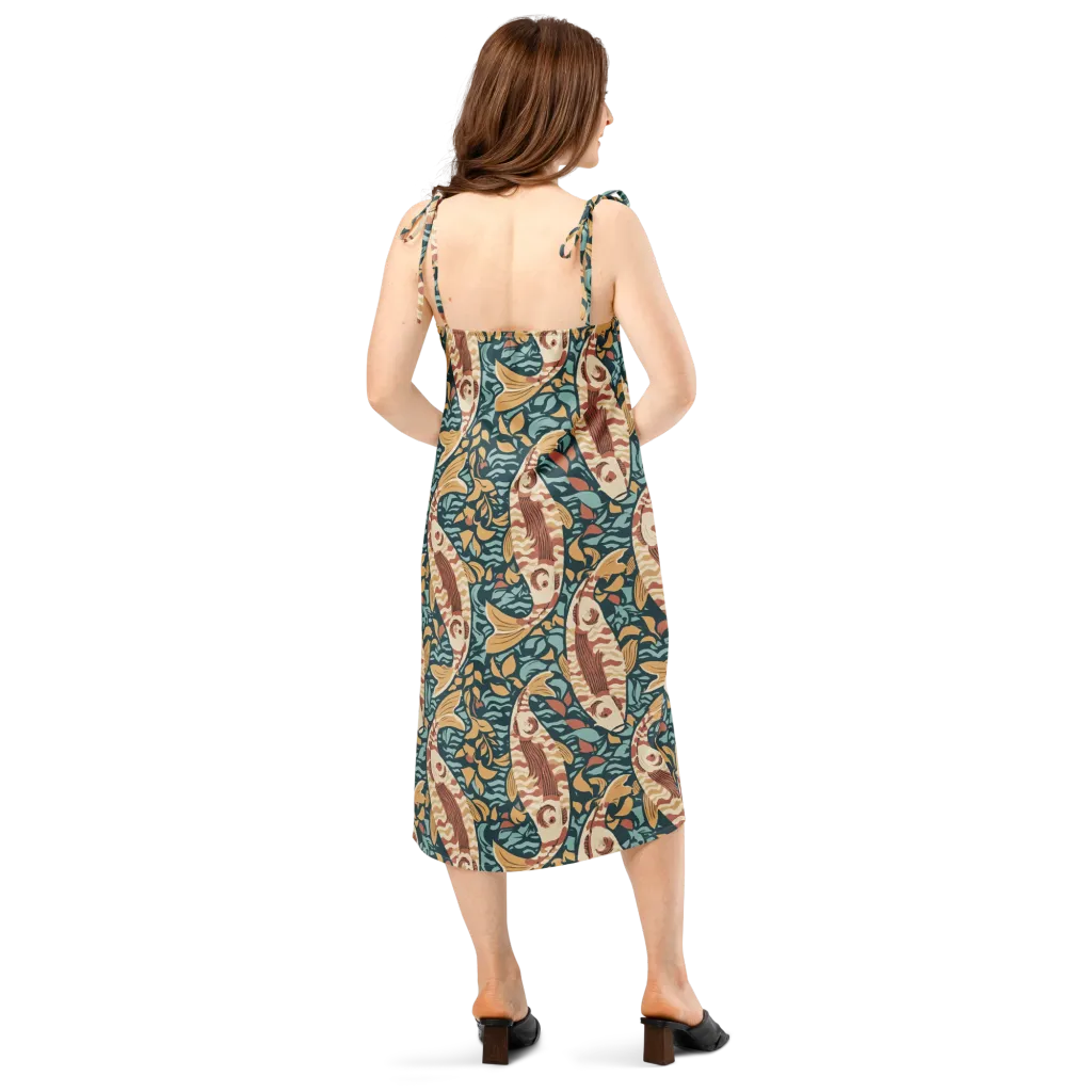 Koi After Midnight on Slip Dress — Back
