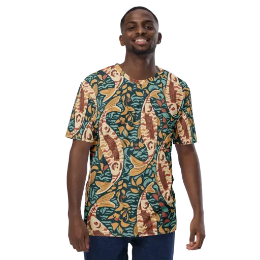 Koi After Midnight on a Men's Crew Neck T-Shirt
