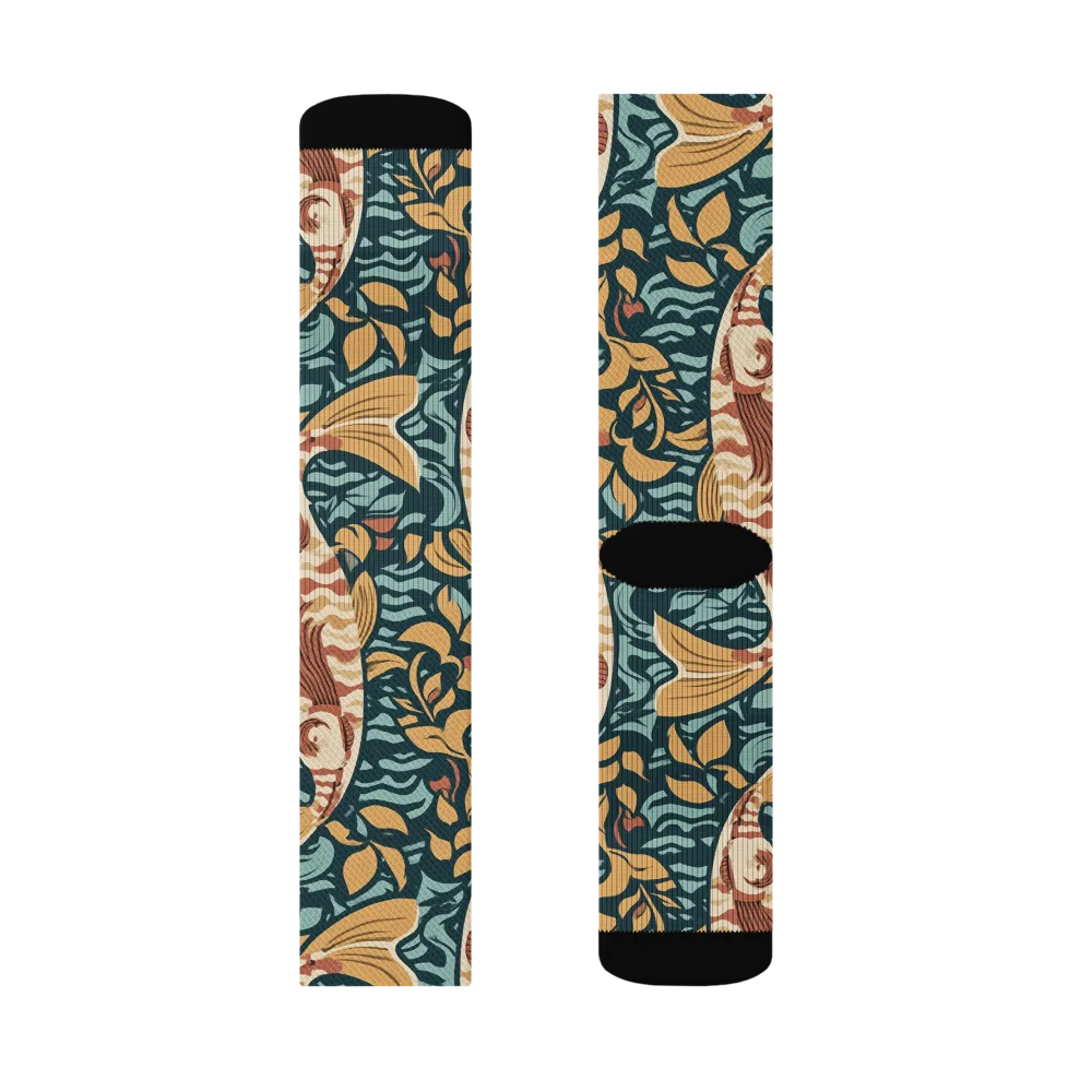 Koi After Midnight on Socks — Left Sock