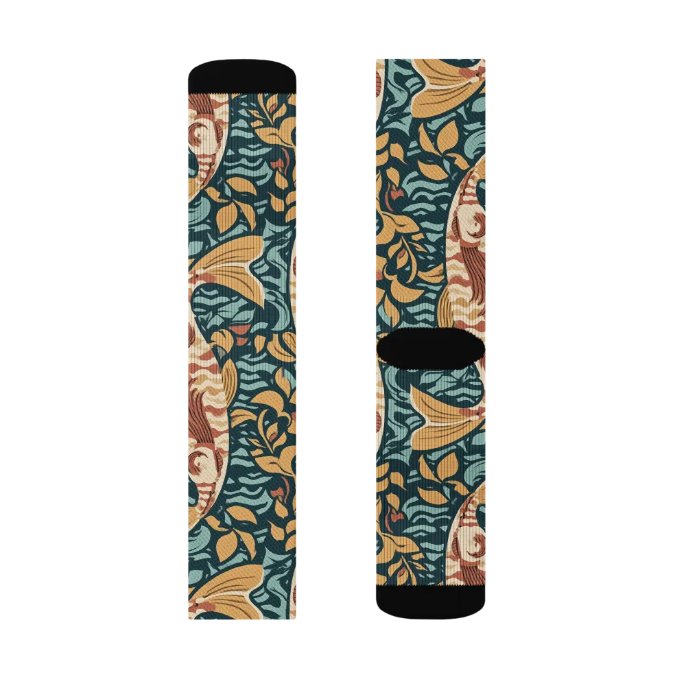 Koi After Midnight on Socks — Right Sock