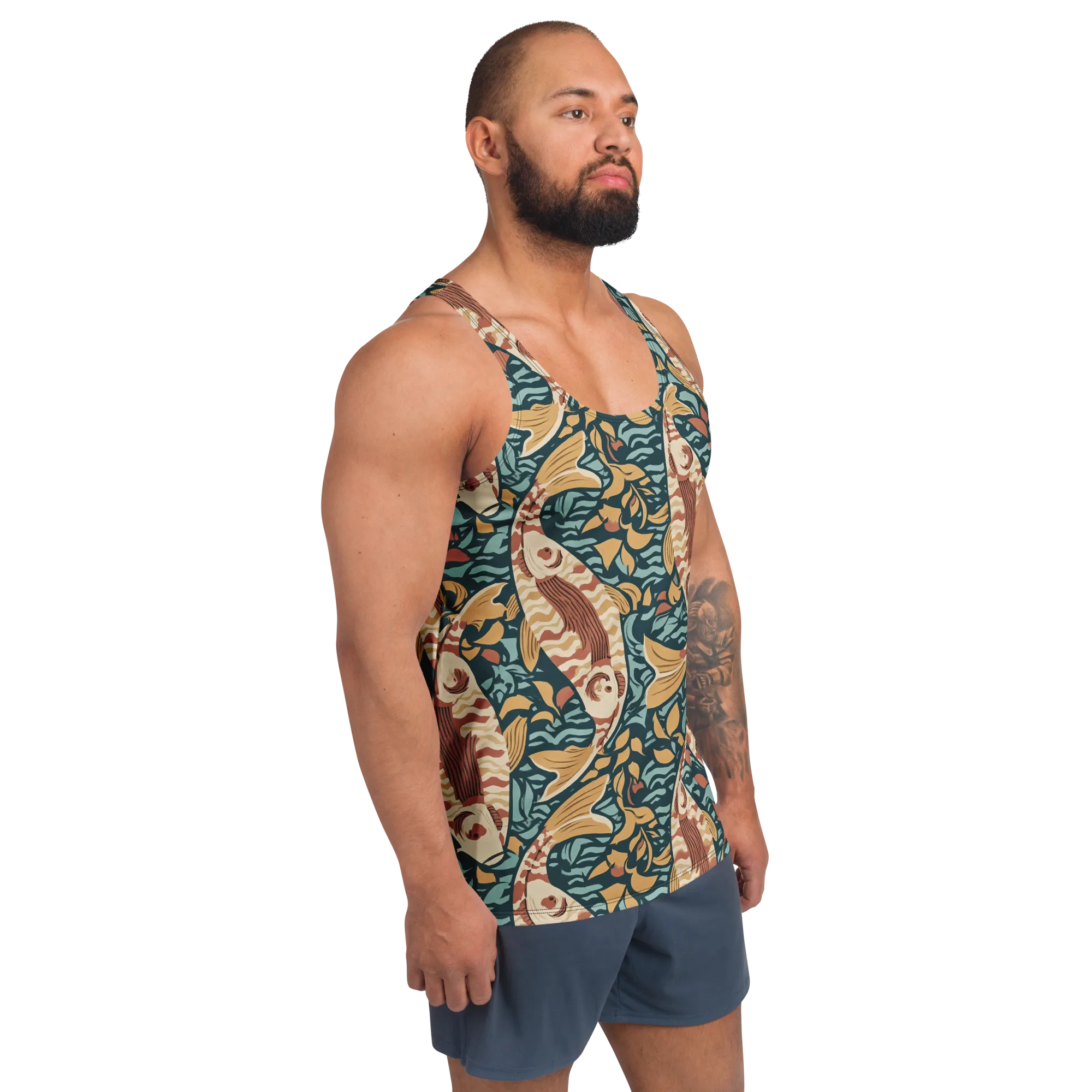 Koi After Midnight on Men's Tank Top — Right Front
