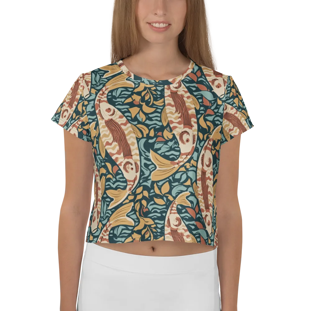 Koi After Midnight on Crop Tee — Front