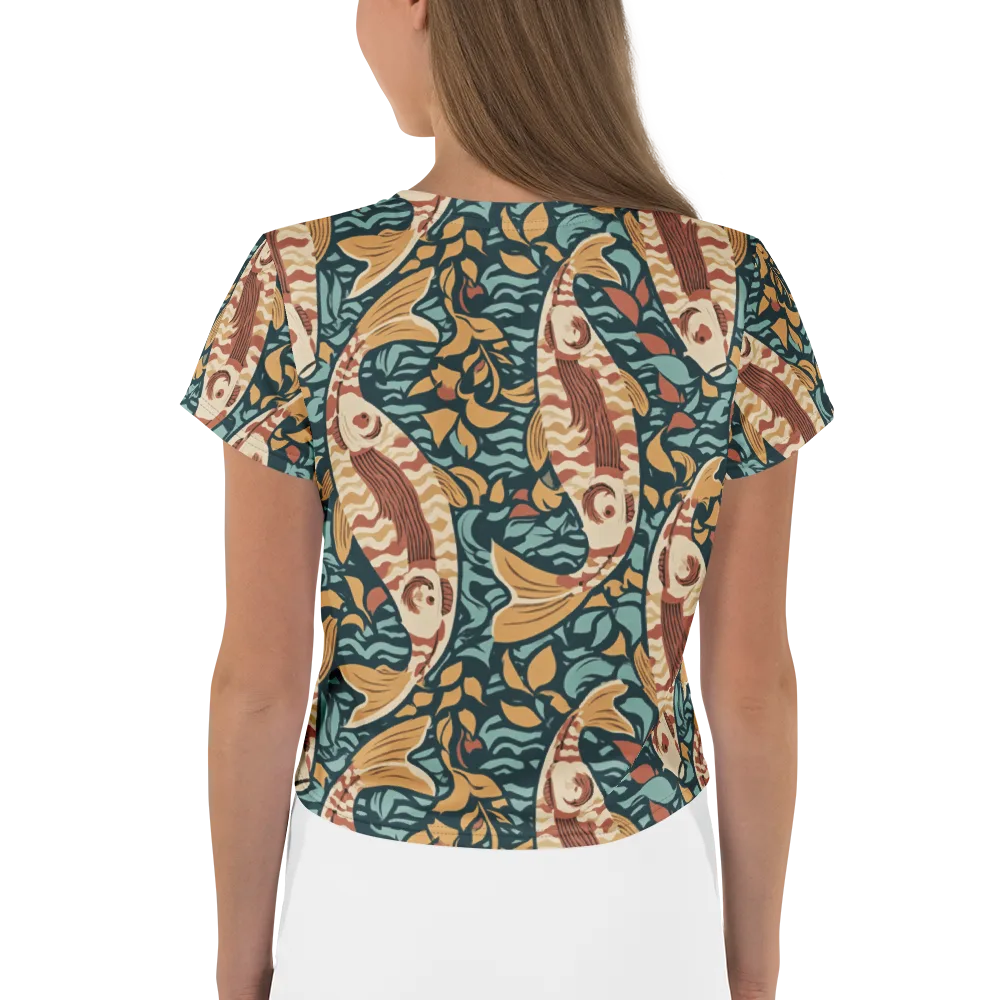 Koi After Midnight on Crop Tee — Back