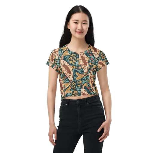 Koi After Midnight on a Crop Tee