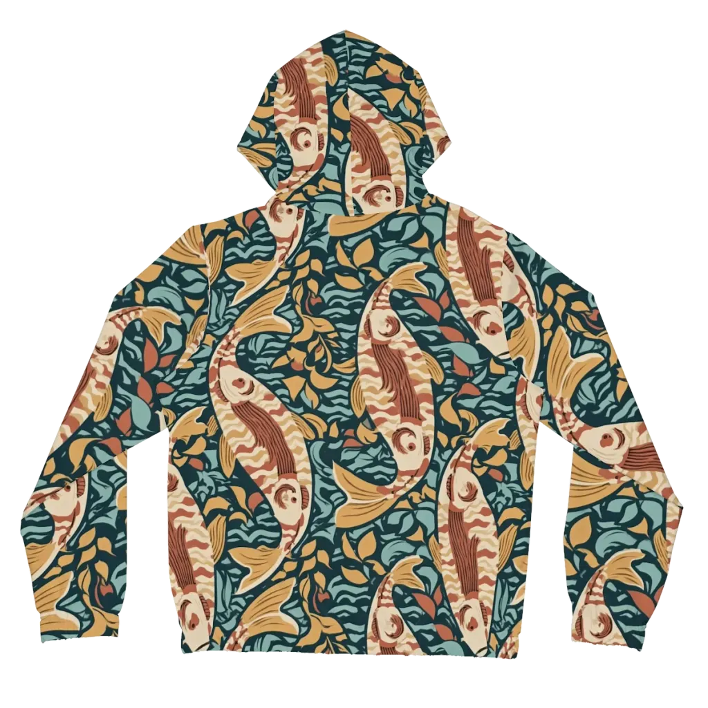 Koi After Midnight on Women's Full-Zip Hoodie — Back