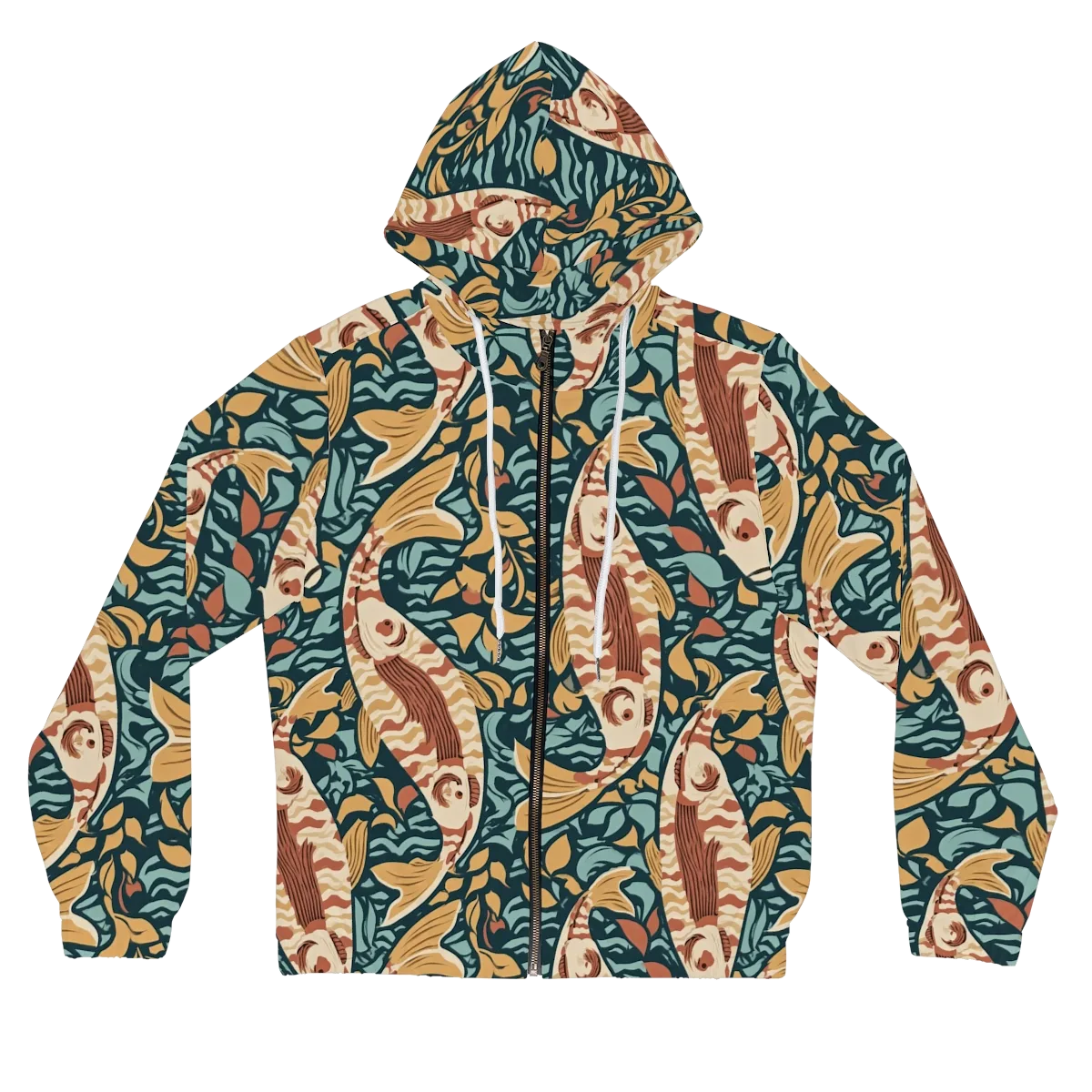 Koi After Midnight on Women's Full-Zip Hoodie — Front