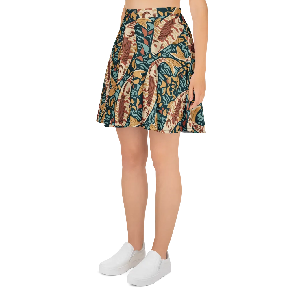 Koi After Midnight on Skater Skirt — Left
