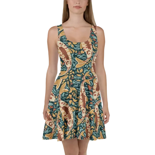 Koi After Midnight on a Skater Dress