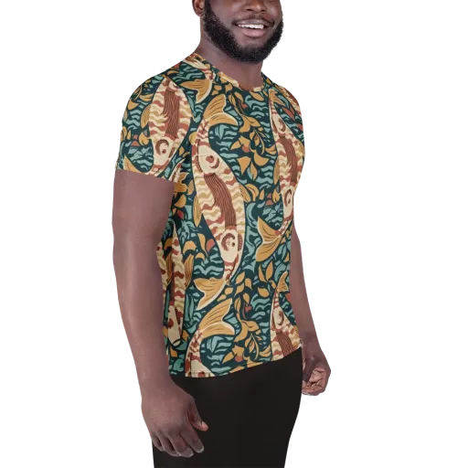 Koi After Midnight on a Men's Athletic T-Shirt