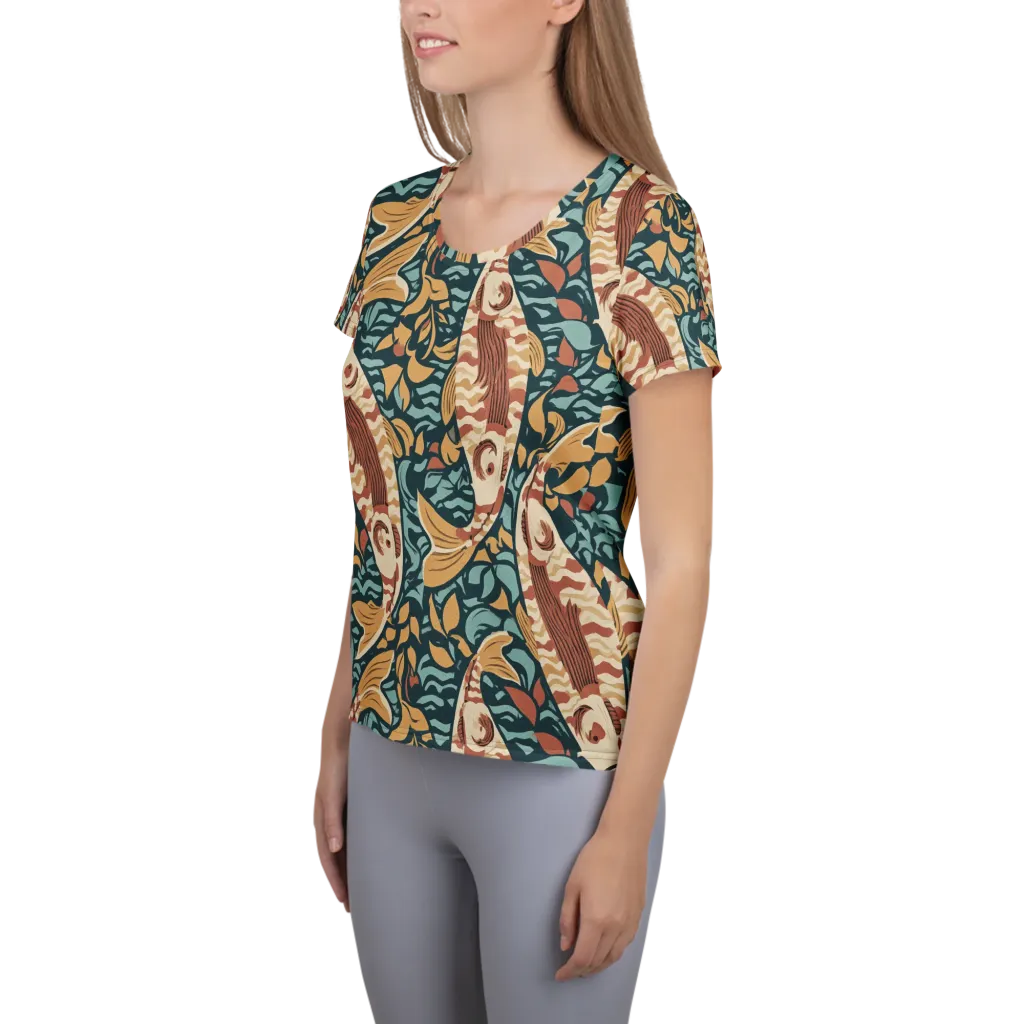 Koi After Midnight on Women's Athletic T-Shirt — Left