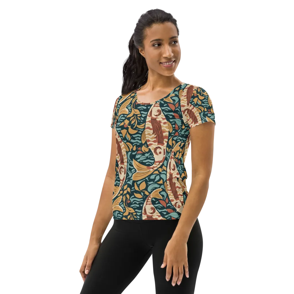Koi After Midnight on Women's Athletic T-Shirt — Left