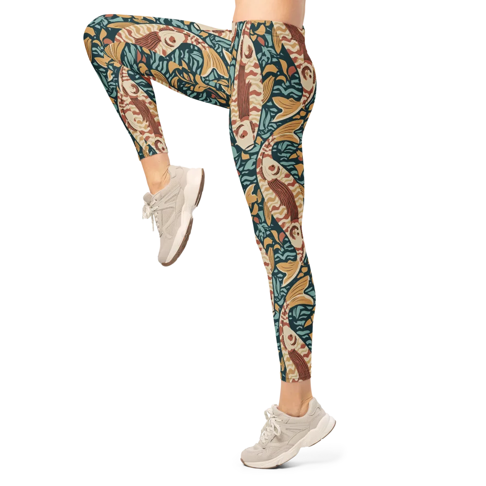 Koi After Midnight on Leggings — Left