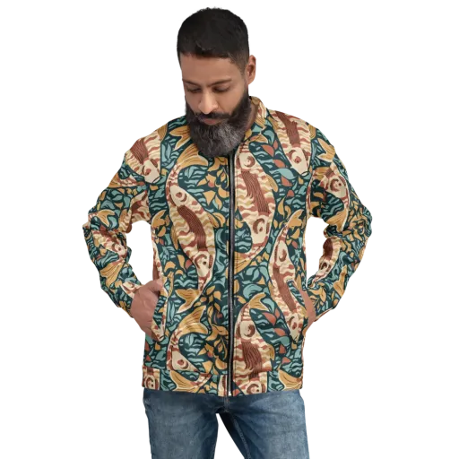 Koi After Midnight on a Bomber Jacket