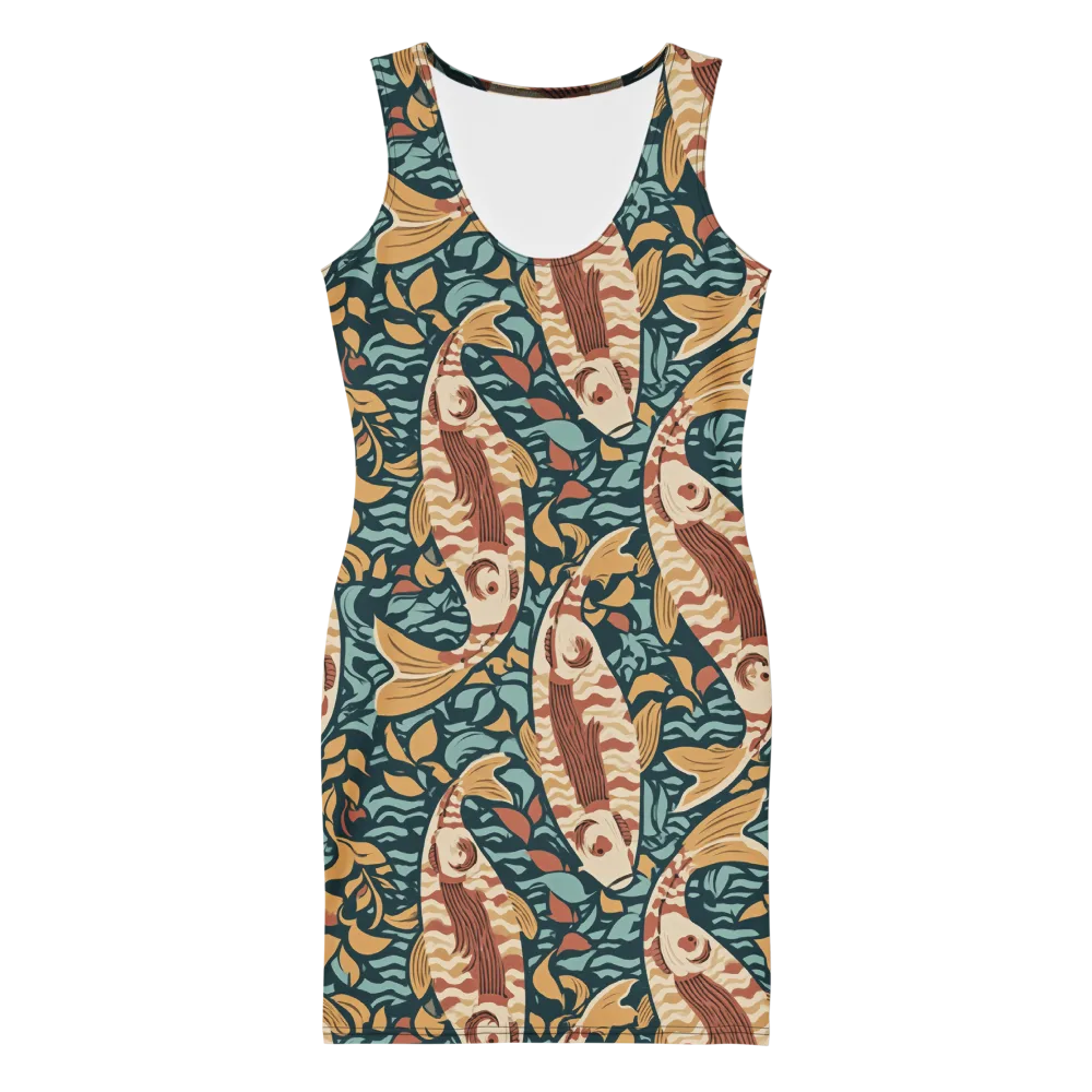 Koi After Midnight on Bodycon Dress — Front