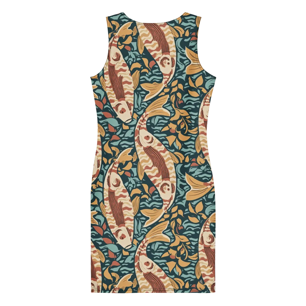 Koi After Midnight on Bodycon Dress — Back