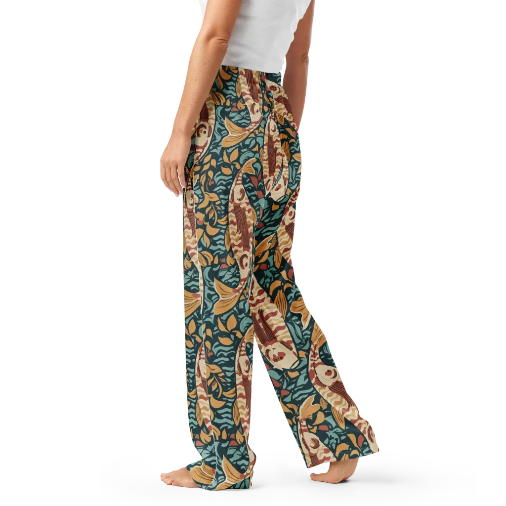 Koi After Midnight on Women's Pajama Pants — Left
