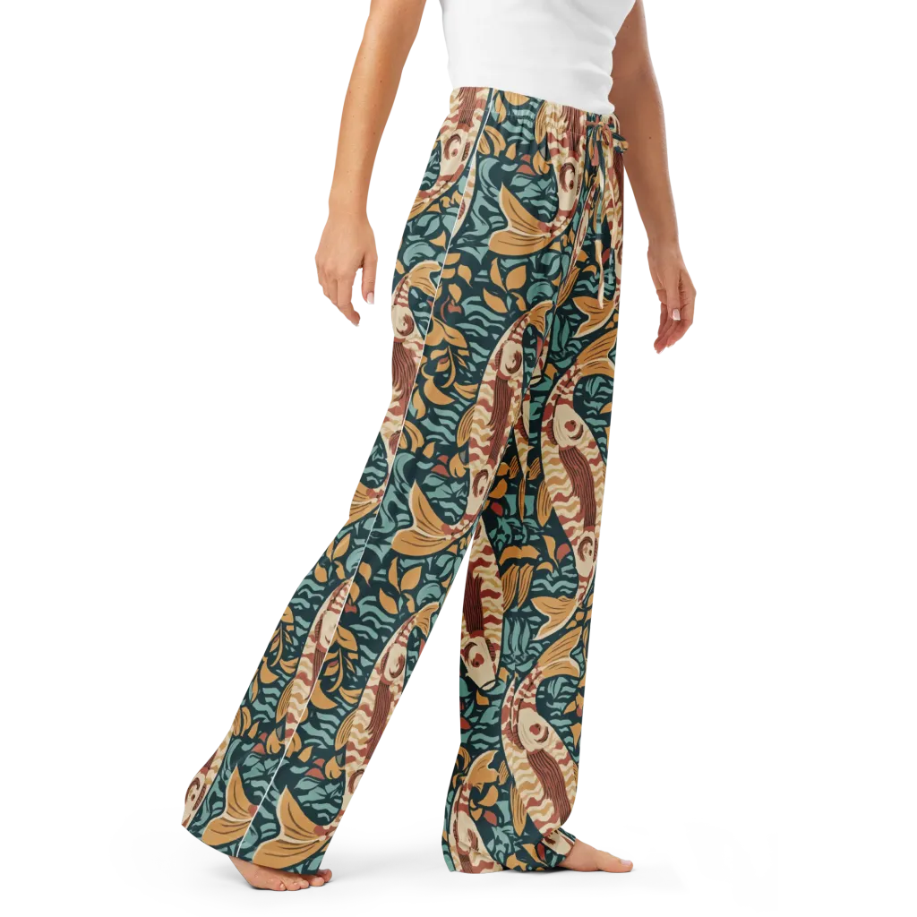 Koi After Midnight on Women's Pajama Pants — Right Front