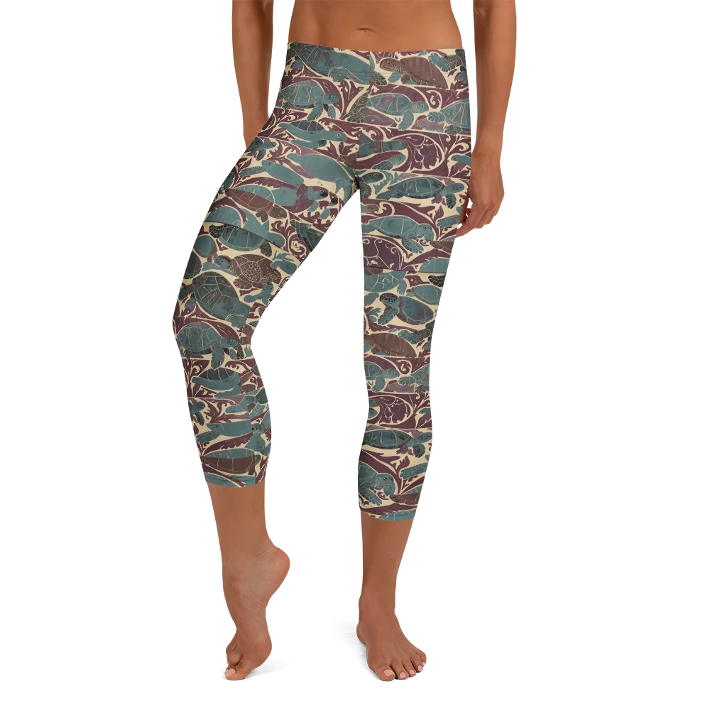 Mariner’s Mosaic on Capri Leggings — Front