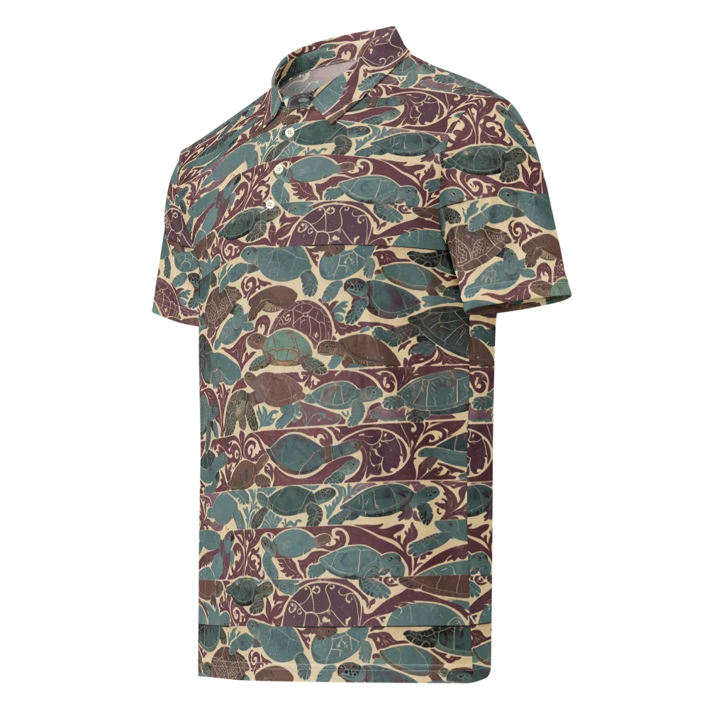Mariner’s Mosaic on Men's Slim Fit Polo Shirt — Left Front