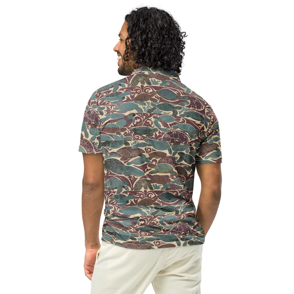 Mariner’s Mosaic on Men's Slim Fit Polo Shirt — Back