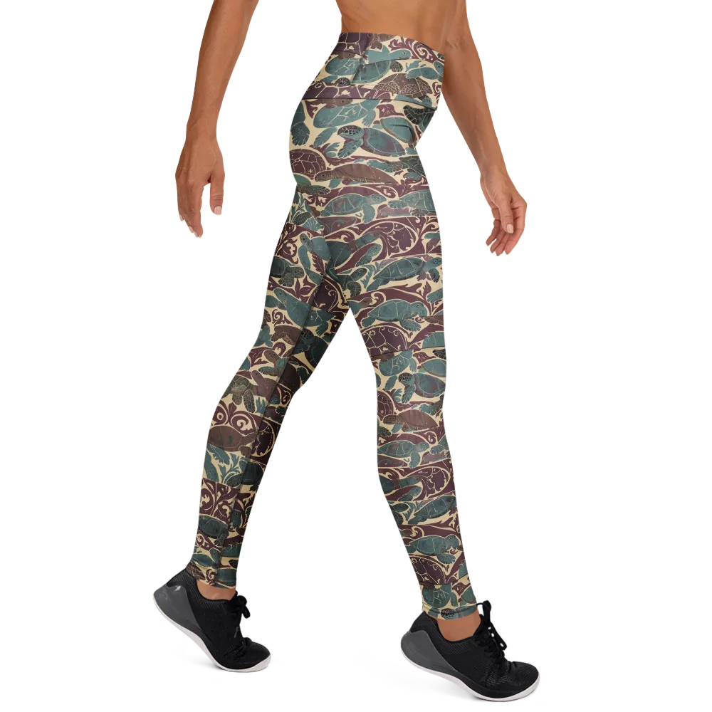 Mariner’s Mosaic on Yoga Leggings — Right