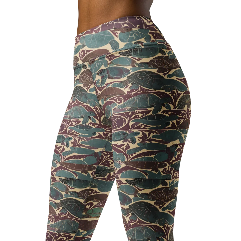 Mariner’s Mosaic on Yoga Leggings — Left Front