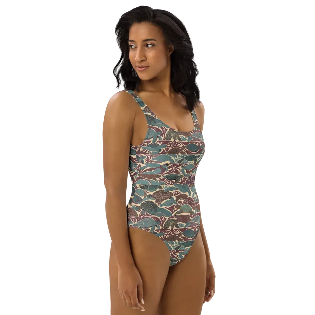 Mariner’s Mosaic on One-Piece Swimsuit — Right