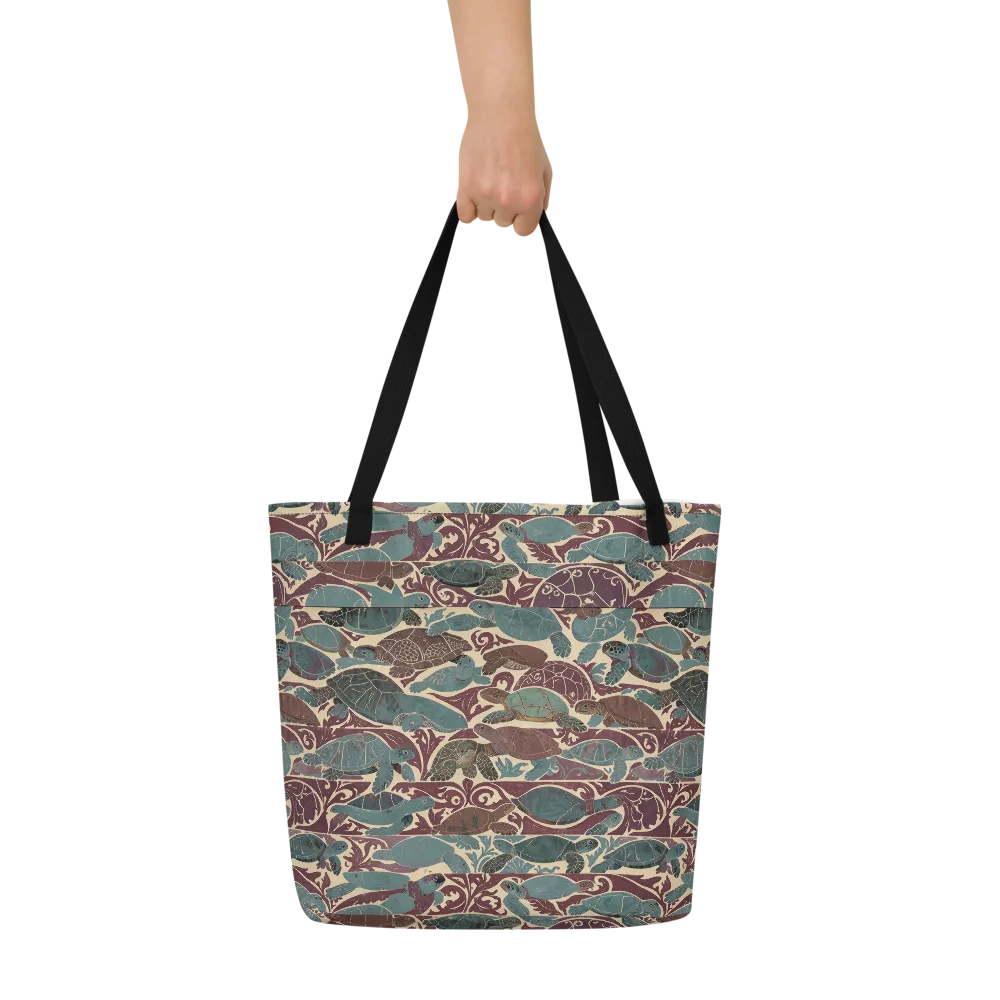 Mariner’s Mosaic on Large Tote Bag W/ Pocket — Front