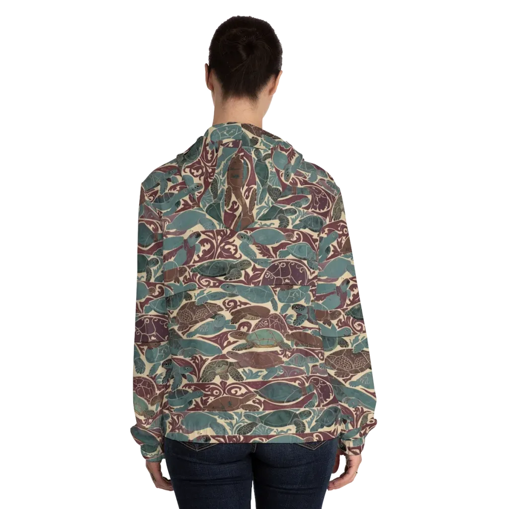 Mariner’s Mosaic on Women's Full-Zip Hoodie — Back On Person