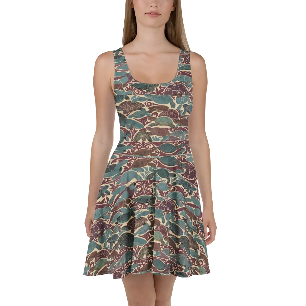 Mariner’s Mosaic on Skater Dress — Front