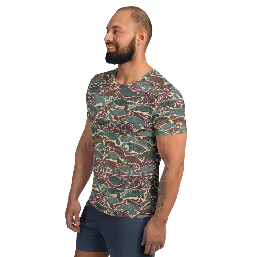 Mariner’s Mosaic on Men's Athletic T-Shirt — Left
