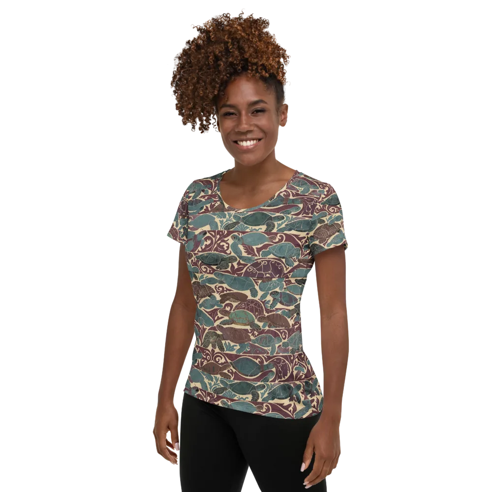 Mariner’s Mosaic on Women's Athletic T-Shirt — Left